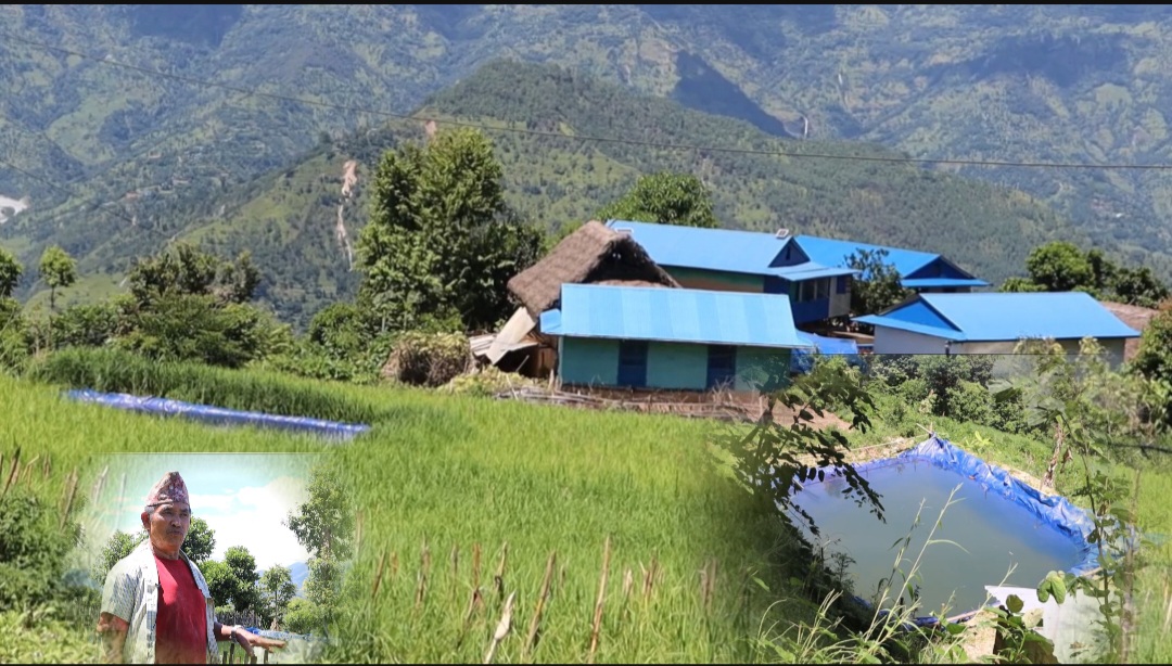 हिउँदमा सिंचाईका लागि आकाशे पानी संकलन गर्दै भदौरेका कृषक