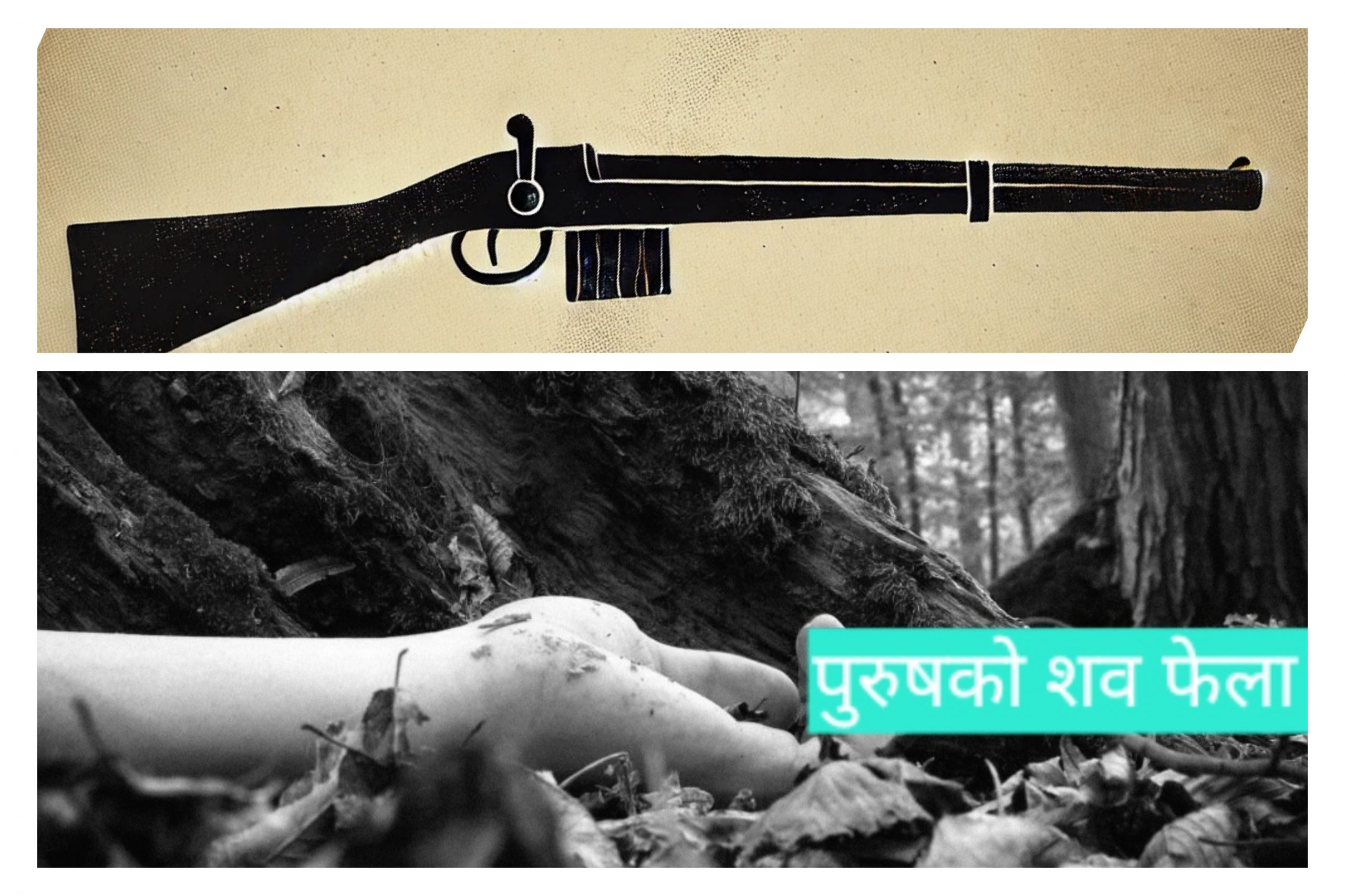 ओखलढुङ्गामा रुखमा अड्किएको अवस्थामा एक पुरुषको शव फेला, रुखको फेदमा भरुवा बन्दुक भेटियो